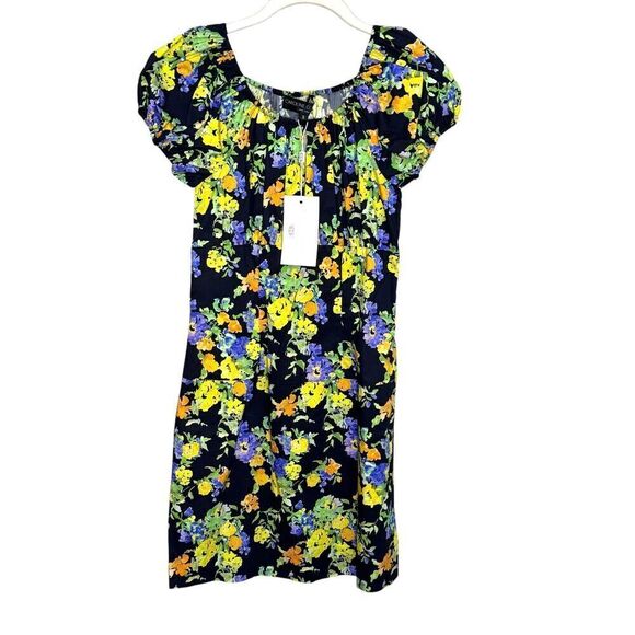 Caroline Constas Calla Mini Dress Size Small NEW Purple Yellow Noir Pryel Floral - Picture 1 of 10